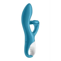 Вібратор-кролик із потрійним відростком Satisfyer Embrace me Turquoise, 2 мотори, діаметр 3,6 см — Переглянути зображення 4
