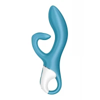 Вібратор-кролик із потрійним відростком Satisfyer Embrace me Turquoise, 2 мотори, діаметр 3,6 см — Переглянути зображення 2