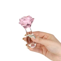 Скляна анальна пробка Pillow Talk Rosy Luxurious Glass Anal Plug, ⌀3,3 см, віброкуля в подарунок — Просмотреть изображение 6