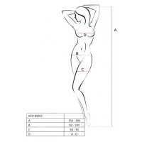 Бодистокинг Passion ECO BS002 black, с доступом, имитация подвязок, абстрактный рисунок