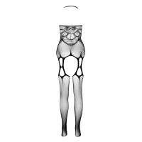 Бодистокинг Passion ECO BS002 black, с доступом, имитация подвязок, абстрактный рисунок