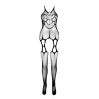 Бодистокинг Passion ECO BS002 black, с доступом, имитация подвязок, абстрактный рисунок