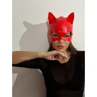 Лакована маска &quot;Кішка&quot; D&amp;A червона — Переглянути зображення 5