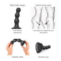 Насадка для страпона Strap-On-Me Dildo Plug Balls Black XL — Просмотреть изображение 3