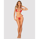 Новорічний комплект білизни з помпонами Obsessive Bobble Girl, червоний