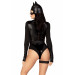 Еротичний костюм кішечки Leg Avenue Fierce Feline L, боді, пояс з підв’язкою, маска кішки