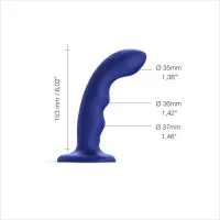 Насадка для страпона з подвійною точковою пульсацією Strap-On-Me TAPPING DILDO WAVE – NIGHT BLUE, М — Переглянути зображення 2