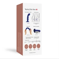 Насадка для страпона з подвійною точковою пульсацією Strap-On-Me TAPPING DILDO WAVE – NIGHT BLUE, М — Переглянути зображення 6