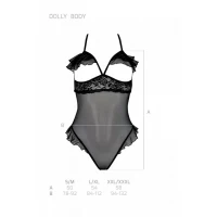 Еротичне боді Passion DOLLY BODY, L/XL, black, з відкритими чашками — Переглянути зображення 4