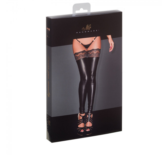 Панчохи з мокрим ефектом Noir Handmade F135 Powerwetlook stockings, XXL, без мисків