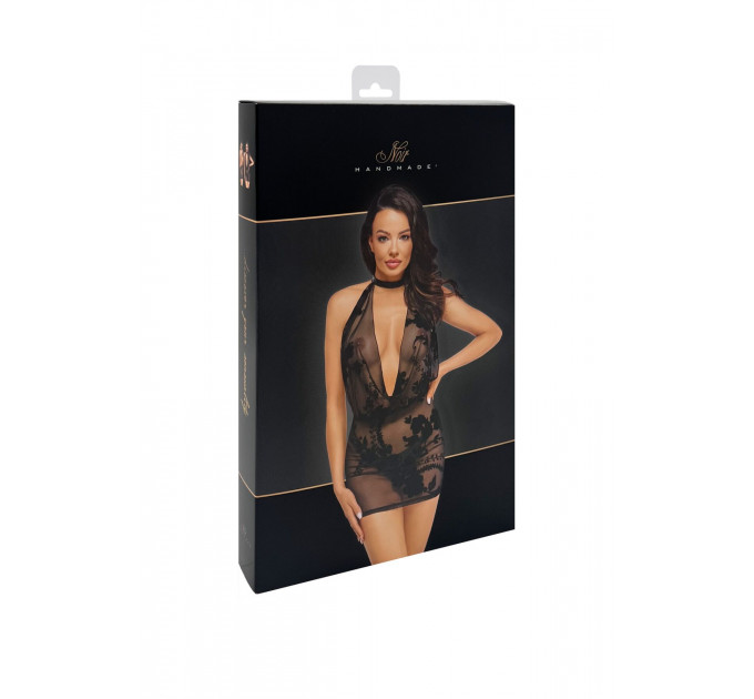 Сукня Noir Handmade F313 Mythos, S, black, прозора, міні, відкрита спина, декор зі стразів