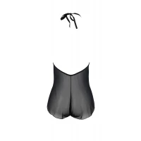 Боді Passion LEAFA BODY black S/M, на зав'язках, м'яка чашка, низ у вигляді шортиків — Переглянути зображення 4