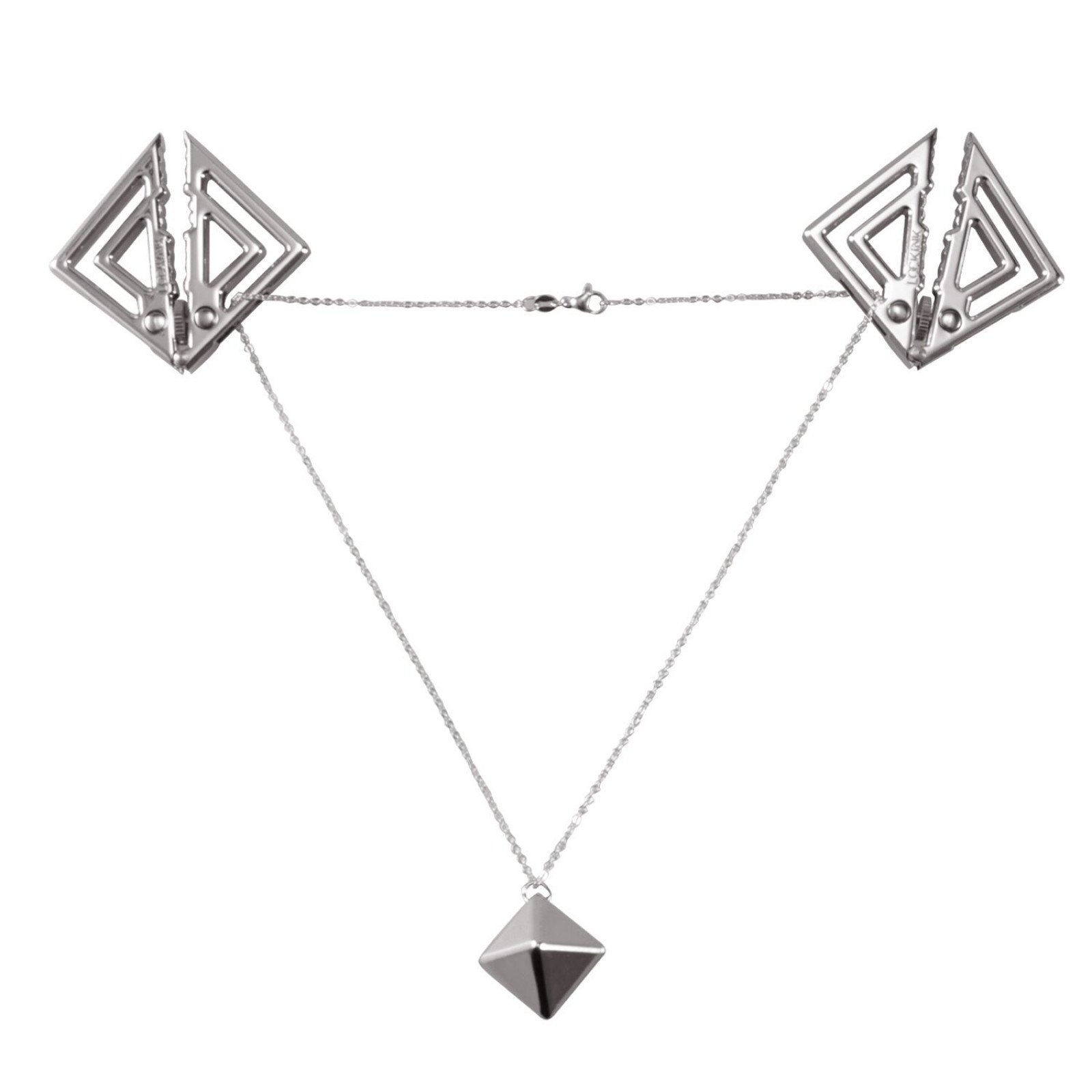 Затискачі для сосків з важкою підвіскою LOCKINK Adjustable Nipple Clamps with Heavy Pendant, під срібло