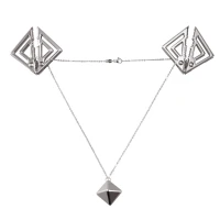 Затискачі для сосків з важкою підвіскою LOCKINK Adjustable Nipple Clamps with Heavy Pendant, під срібло — Переглянути зображення 1