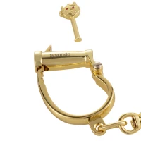 Наручники LOCKINK Love-slave Handcuffs, золотисті, металеві, у формі стремен — Просмотреть изображение 5