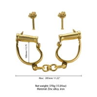 Наручники LOCKINK Love-slave Handcuffs, золотисті, металеві, у формі стремен — Просмотреть изображение 6