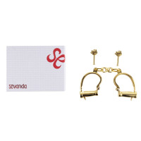 Наручники LOCKINK Love-slave Handcuffs, золотисті, металеві, у формі стремен — Переглянути зображення 7