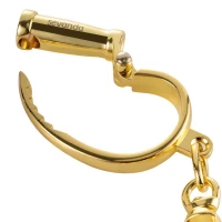 Наручники LOCKINK Love-slave Handcuffs, золотисті, металеві, у формі стремен — Просмотреть изображение 3