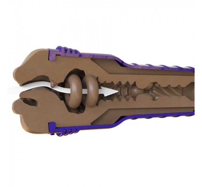 Мастурбатор-ротик Fleshlight Boost Blow Medium Dark Flesh, плаваючі кільця Turbo Tech