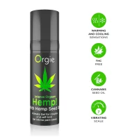 Збуджувальний гель для пар Orgie Hemp! Intense Orgasm, 15 мл, тепло-холод, ефект сильної вібрації — Просмотреть изображение 3