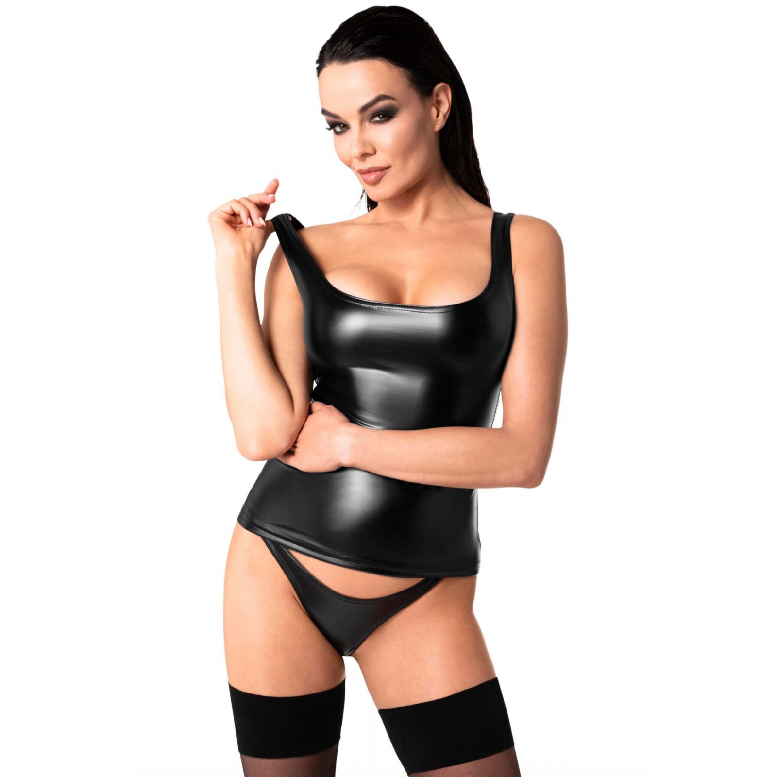 Топ Noir Handmade F346 Powerwetlook top - M