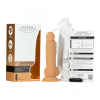 Фалоімітатор Naked Addiction - 8″ Silicone Dual Density Dildo Vanilla, віброкуля в подарунок — Переглянути зображення 6
