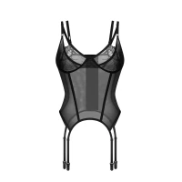 Корсет Obsessive Arrowel Black corset S/M, з підв’язками для панчіх — Просмотреть изображение 3