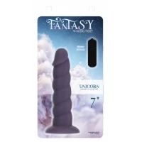 Фалоімітатор Fantasy by Addiction Unicorn Dildo 7” Purple, віброкуля в подарунок — Просмотреть изображение 4
