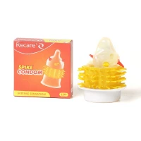 Насадка на член Recare Spike Condom Orange (презерватив з вусиками та шипами) — Просмотреть изображение 1