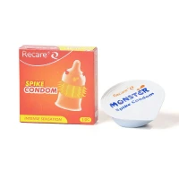 Насадка на член Recare Spike Condom Orange (презерватив з вусиками та шипами) — Просмотреть изображение 3