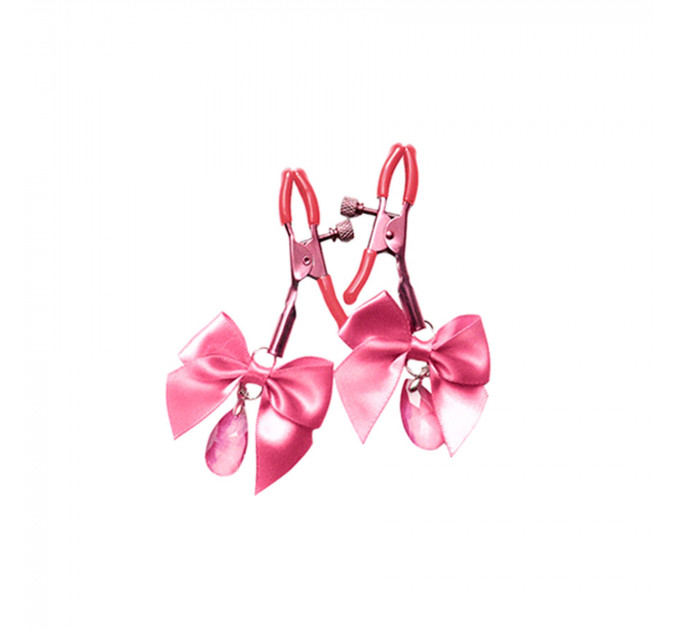 Затискачі для сосків з регулюванням Art of Sex - Flirty Bow, колір рожевий