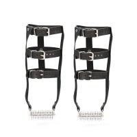 Шкіряна портупея для гомілкостопу зі шпорами Liebe Seele Leather High Heel Ankle Harness Silver