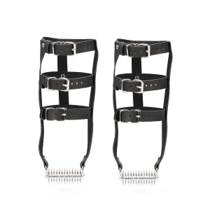 Шкіряна портупея для гомілкостопу зі шпорами Liebe Seele Leather High Heel Ankle Harness Silver
