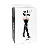 Сексуальні вінілові панчохи Art of Sex - Lora, розмір S, колір червоний — Просмотреть изображение 3