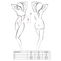 Комплект білизни Passion IMAGINE SET OpenBra L/XL, black, ліф - міні-сорочка, трусики з оборками