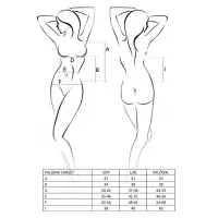 Корсет-сорочка з пажами Passion PALOMA CORSET L/XL, white, трусики, напівпрозорий — Переглянути зображення 3