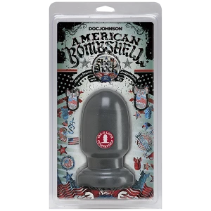 Анальна пробка для фістінгу Doc Johnson American Bombshell - Shell Shock S Gun Metal, діаметр 7,4 см