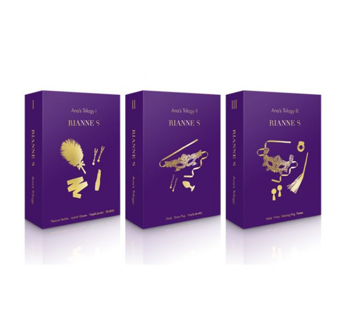 Романтичний подарунковий набір RIANNE S Ana's Trilogy Set I: помада-вібратор, затискачі, пов'язка