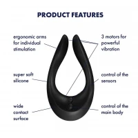 Вібратор для пар Satisfyer Endless Joy Black, 3 незалежні мотори, багатофункціональний — Просмотреть изображение 3