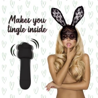 Мінівібратор FeelzToys Mister Bunny Black з двома насадками — Переглянути зображення 3