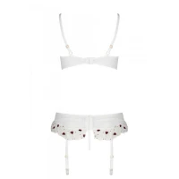 Сексуальний комплект з поясом для панчіх Passion LOVELIA SET L/XL, white — Переглянути зображення 6