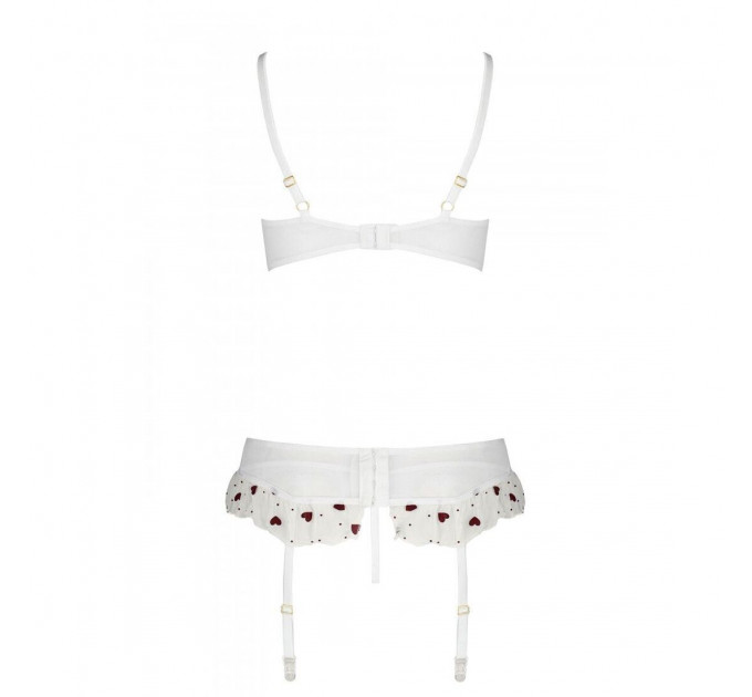 Сексуальний комплект з поясом для панчіх Passion LOVELIA SET L/XL, white