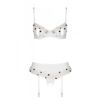 Сексуальний комплект з поясом для панчіх Passion LOVELIA SET L/XL, white