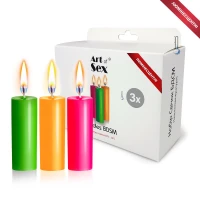 Набір воскових свічок Art of Sex size S 10 см (3 шт), низькотемпературні, люмінісцентні — Переглянути зображення 1