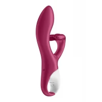 Вібратор-кролик із потрійним відростком Satisfyer Embrace me Berry, 2 мотори, діаметр 3,6 см — Просмотреть изображение 4