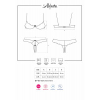 Эротический комплект с бюстгальтером-получашкой Obsessive Alabastra L/XL, белый, трусики с доступом — Просмотреть изображение 7