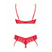 Комплект Obsessive Ingridia 2-pcs crotchless set M/L, червоний, з доступом, відкриті груди