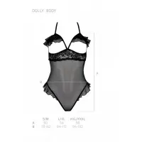 Еротичне боді Passion DOLLY BODY, S/M, black, з відкритими чашками — Переглянути зображення 4