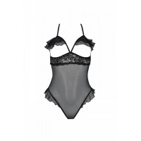 Эротическое боди Passion DOLLY BODY, S/M, black, с открытыми чашками