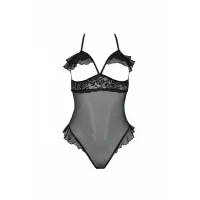 Еротичне боді Passion DOLLY BODY, S/M, black, з відкритими чашками — Переглянути зображення 3